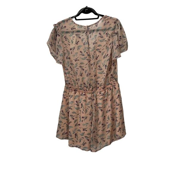 NWT SZ XL ROW A Laney Godet Surplice purina Romper in Blush Print with Flutter S - Picture 6 of 11